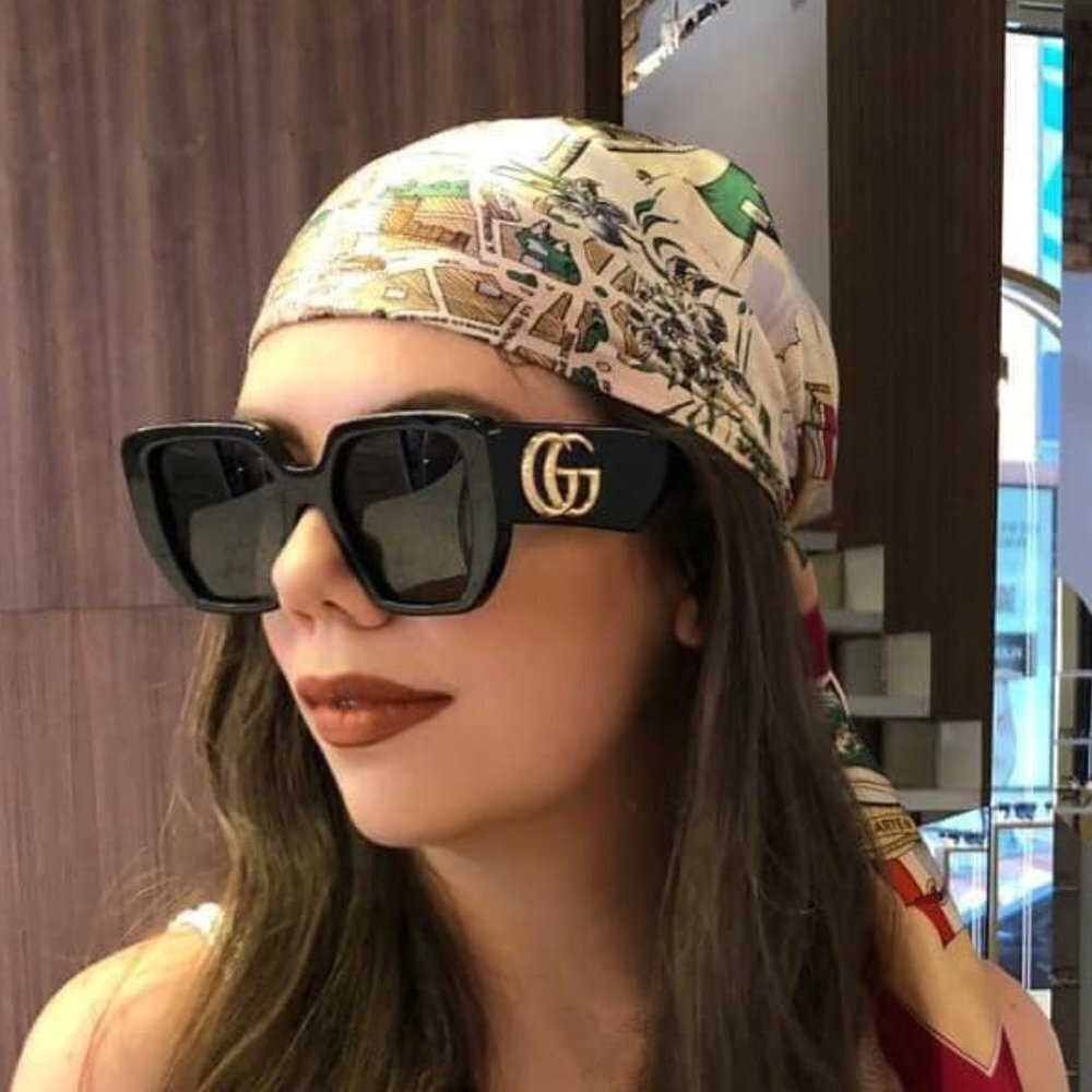 NWT Gucci GG0956S-003 Black Rectangle 54mm Sunglasses - Picture 5 of 9